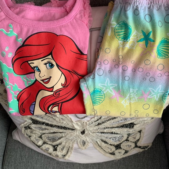 Little Mermaid 2 pc pants set size 5 - Picture 3 of 4